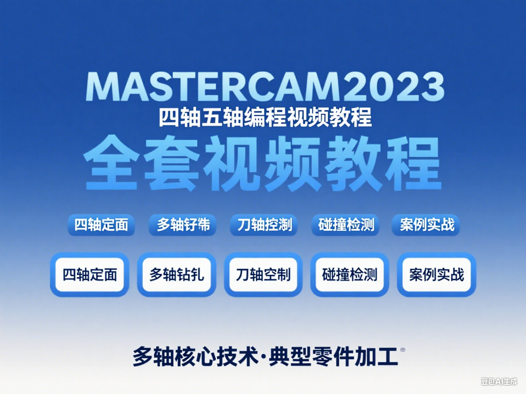 mastercam2023四轴五轴编程视频教程_多轴案例教程-机械资源网
