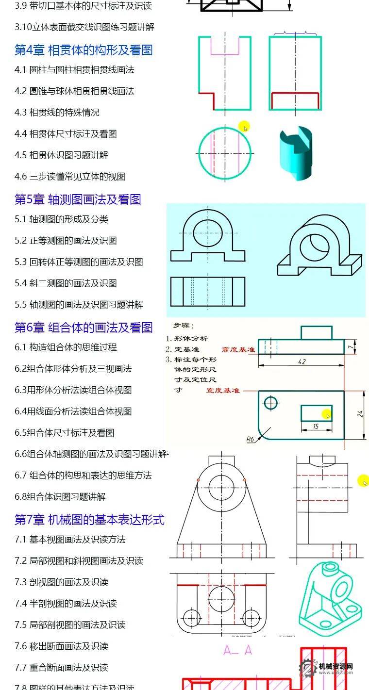 图片[3]-机械识图制图视频教程快速入门看图画图加工钣金设计三视零件装配-机械资源网