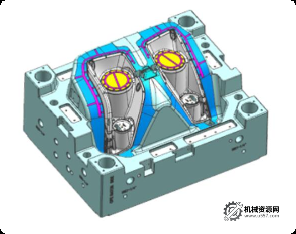 powermill 汽车模具教程：车灯后模五轴开大粗刀路轨迹