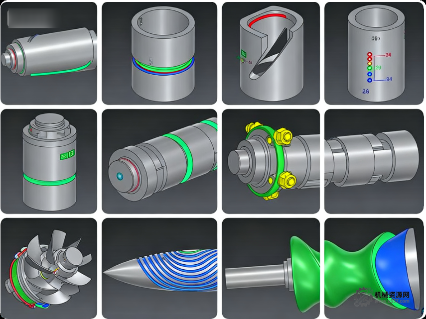 UG NX2506四轴五轴实例视频教程25例-机械资源网