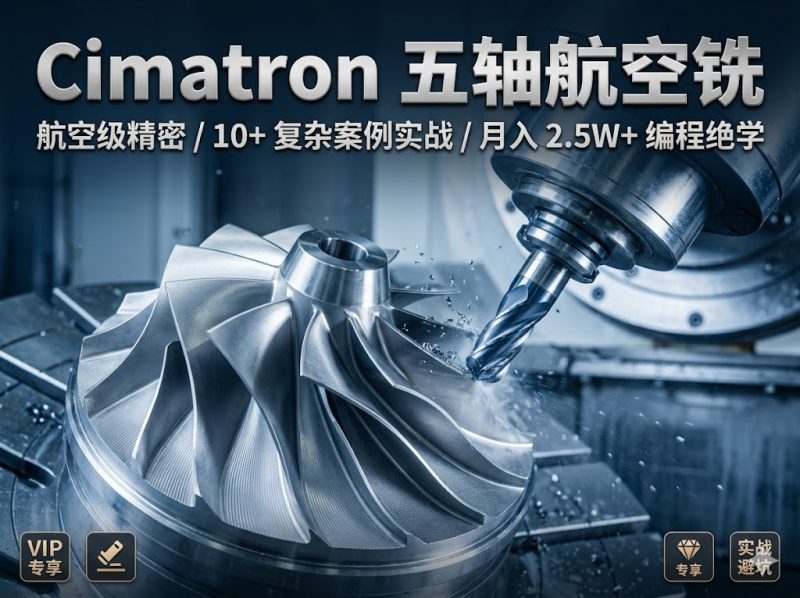 Cimatron五轴航空铣全实战视频教程 | 顶级干涉检查/粗加工/流线铣-机械资源网